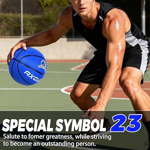 Miniatura 6 de Baloncesto de goma gruesa para niños y jóvenes, tamaño 34567, para exteriores, colorido, 2225.527.528.529.5 pulgadas, para regalos de juegos