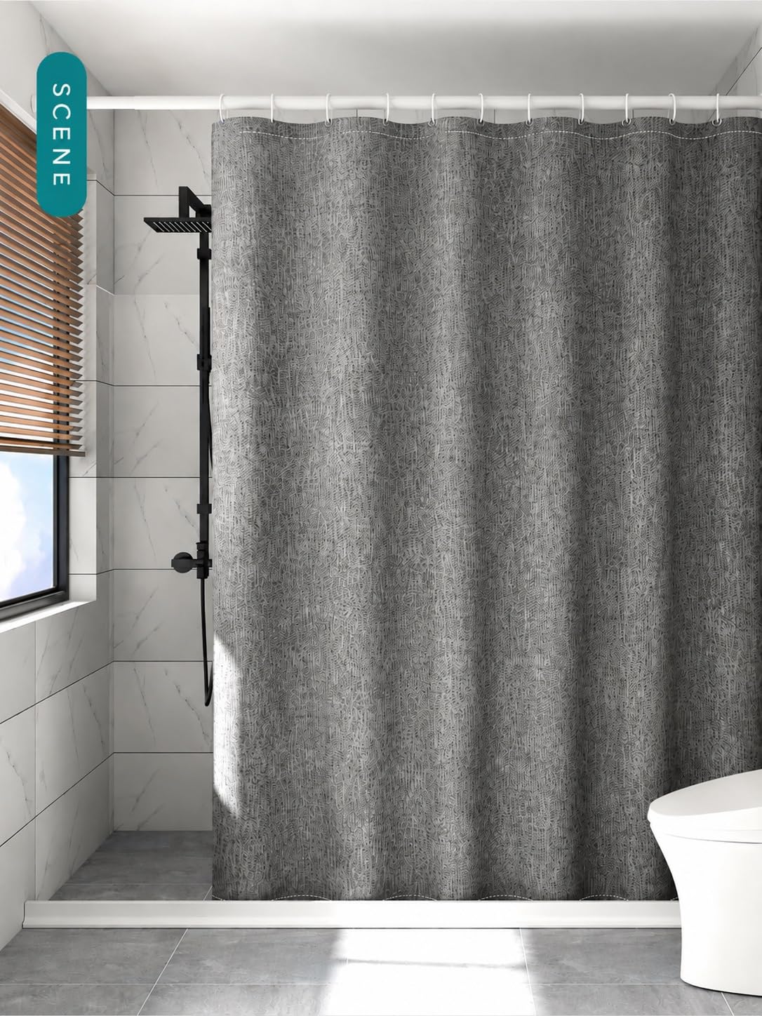 Barriera per doccia, altezza 40 mm, striscia autoadesiva per il blocco dell'acqua, colore nero, 130 cm