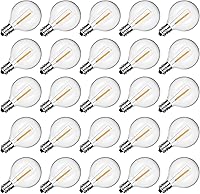 Vista 9 de GOOTHY Paquete de 12 bombillas LED T13 de repuesto, bombillas LED E12 impermeables de 0.6W para luces de cadena de patio al aire libre S14 G40 C7