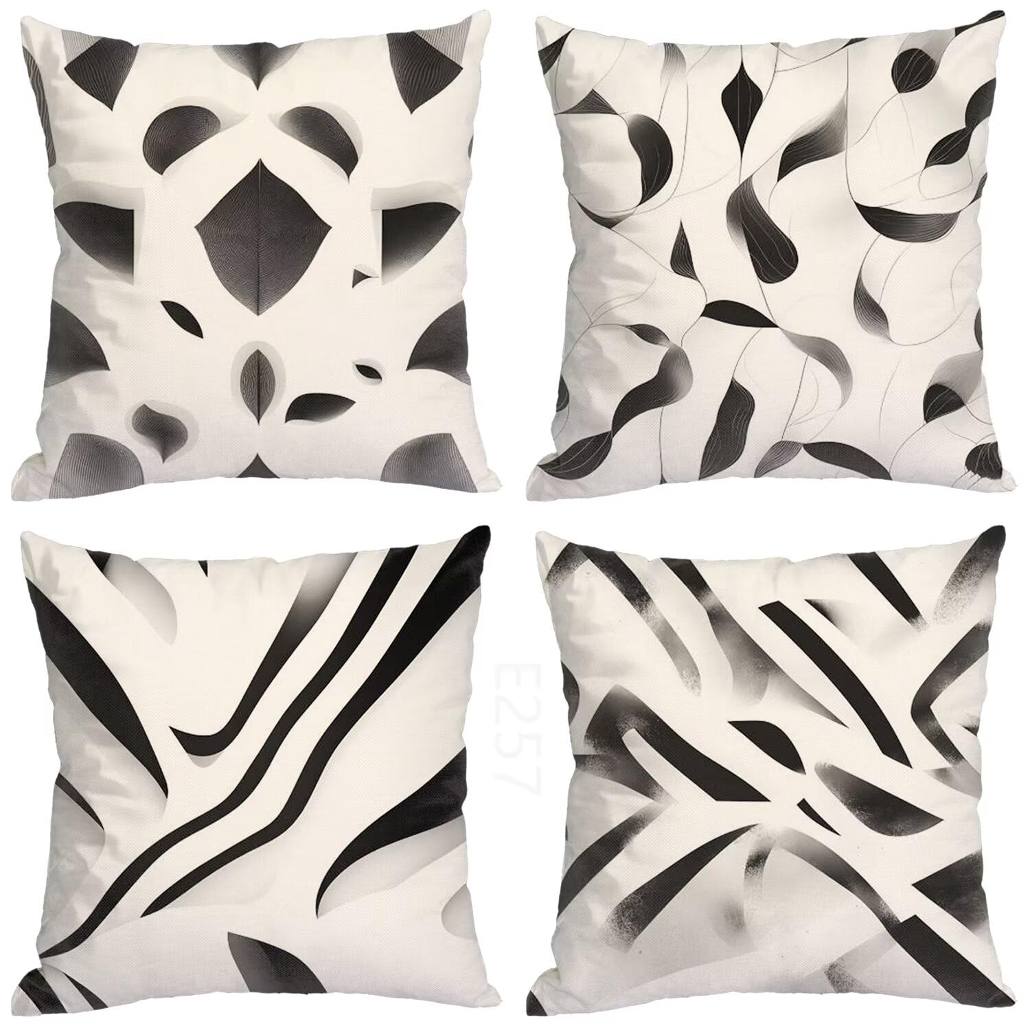 Beige Federe Cuscini Divano 50x50cm,4 Pack Europa settentrionale Estate Esterno Cuscini per Divano,Doppio Lato Quadrato Morbido Cuscini Divano,per Divano Soggiorno Sedia Dekoration Cuscino LY-257