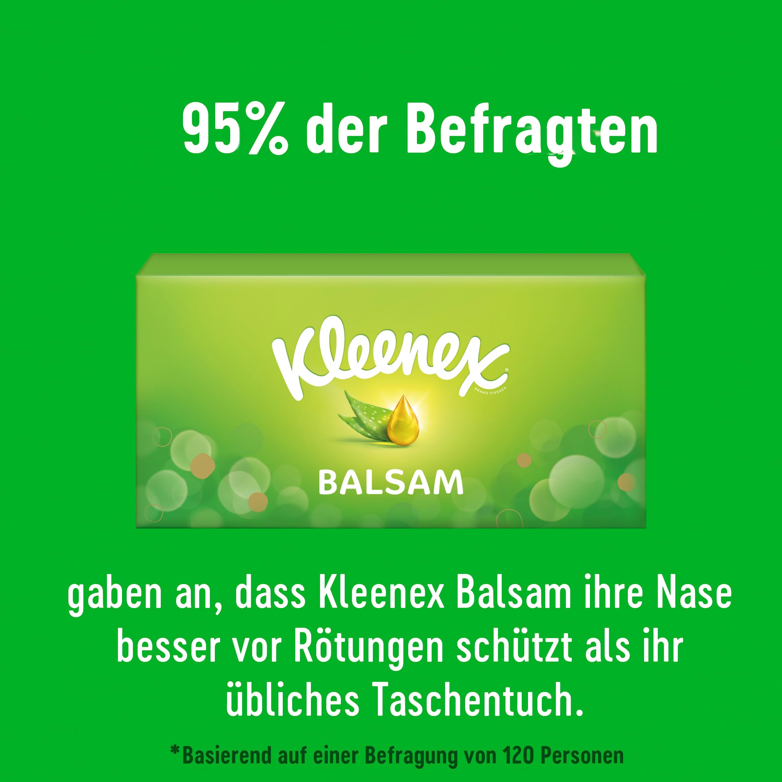 Kleenex Balsam Taschentücher-Box,Aloe Vera & Calendula,4-lagig,24x56 Tücher