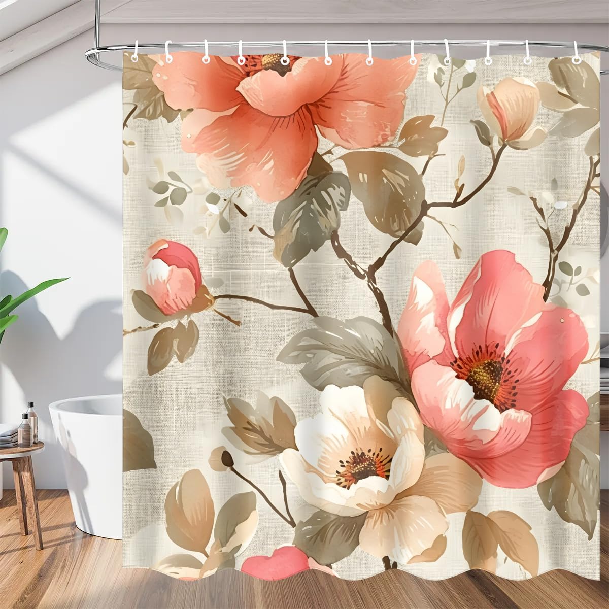 Blue Feather Shower Curtain 72x72 inch Cloth Shower Curtains for Bathroom Waterproof Curtains with 12 Hooks Modern Fabric Bath Curtain Cloth for Bathtub Home Decor Gift