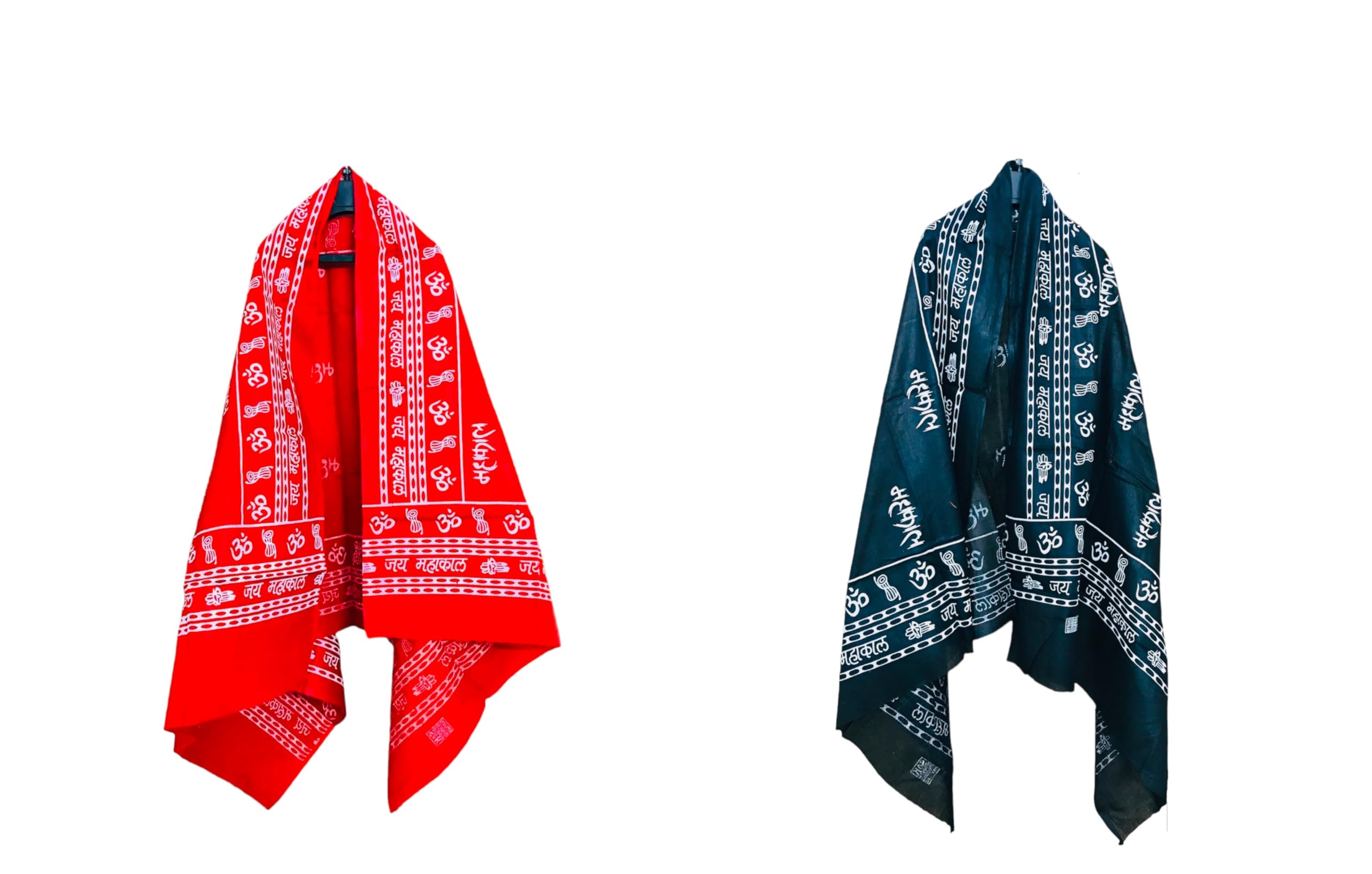 Swati Mahakal Printed Cotton Stole, scaf, gamcha, Dupatta men and women (1.80 Mtr x 0.91 Mtr) Pack of 2-picture-51
