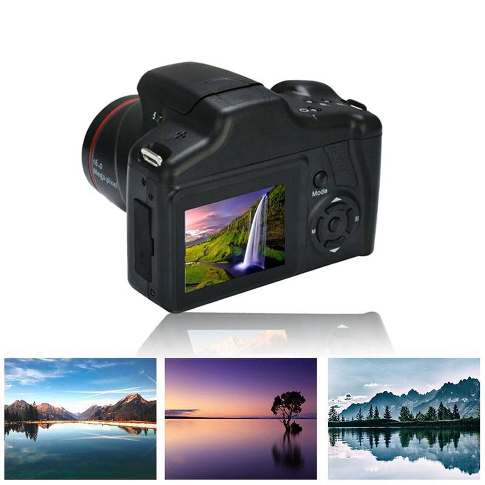 2X Portatile Viaggio Vlog Fotografia 16X Zoom Digitale 1080P HD SLR Fotocamera Anti-Shake Fotocamere per Live Stream