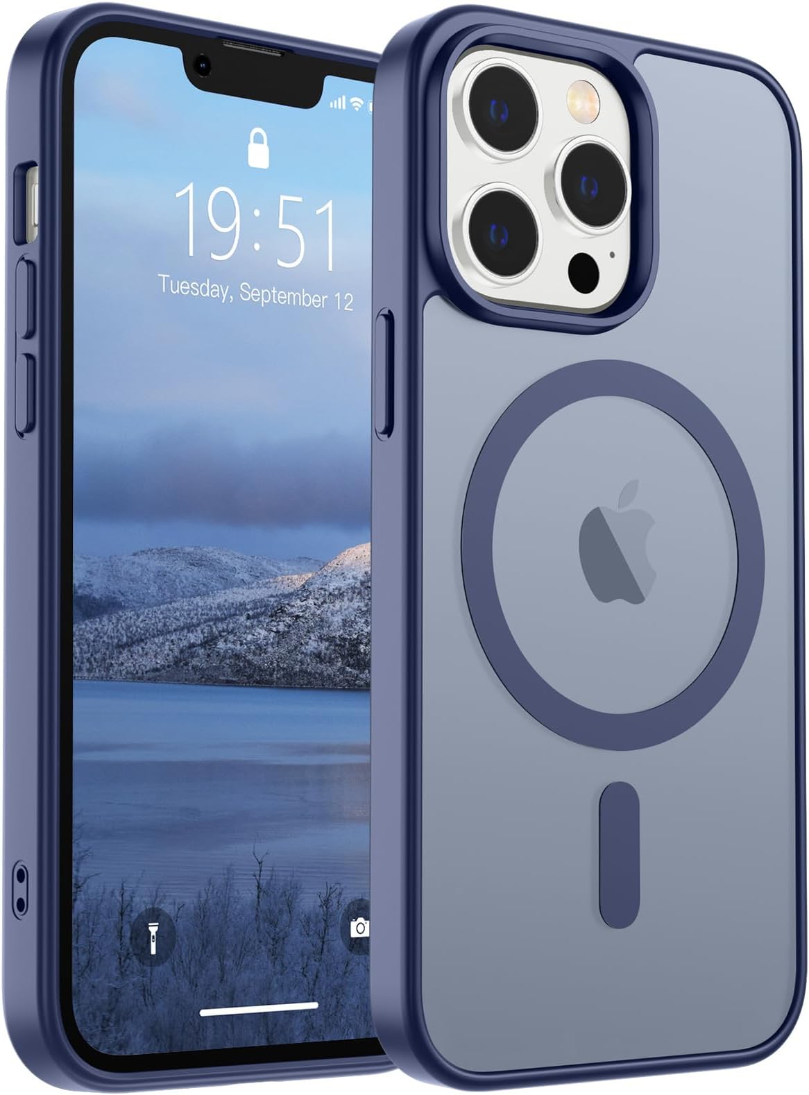 Magnetic for iPhone 12 Pro Max Case (Compatible with MagSafe) (Military Grade Drop Protection) Slim Translucent Matte Shockproof with Anti-Fingerprint Phone Case,Lavender Gray