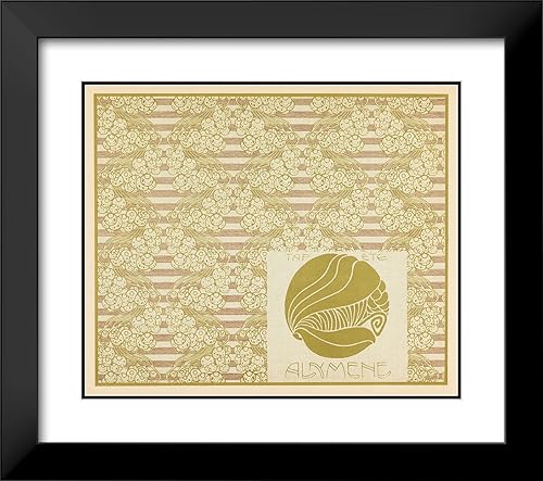Miniatura 2 de ArtDirect Koloman Moser 23x20 Black Modern Frame and Double Matted Museum Art Print Titled - Tapete Alymene (Alymene Wallpaper) (1901)
