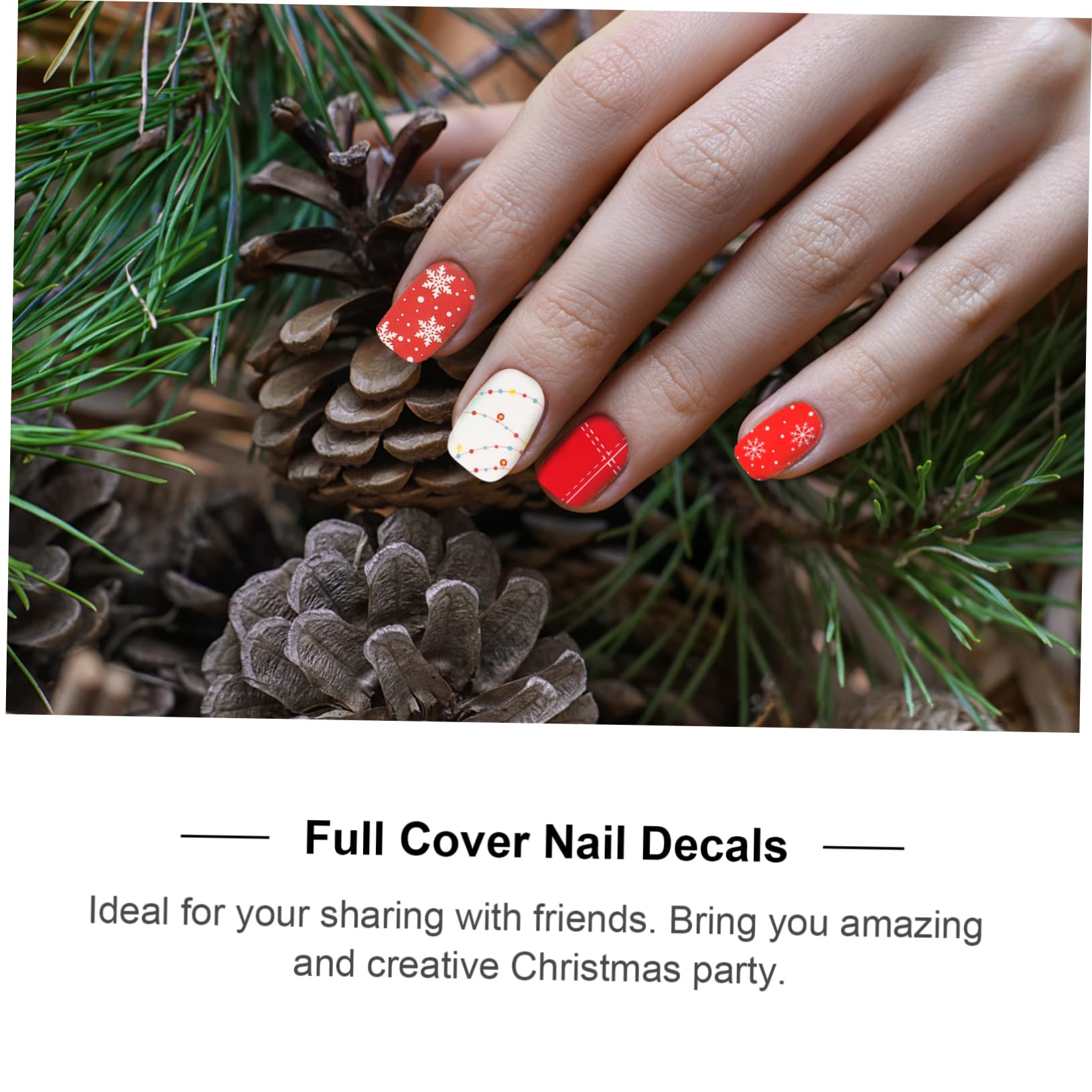 FRCOLOR Fogli Adesivi natalizi per nail art adesivo per unghie adesivi per smalto natalizi adesivi unghie natale adesivi per unghie natalizie decalcomanie per unghie etichetta