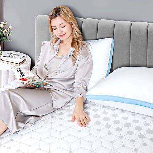 Miniatura 8 de Sleepmax - Cubrecolchón de espuma viscoelástica de 4 pulgadas, tamaño Queen, carbón de bambú y gel refrigerante, diseño ventilado, certificado