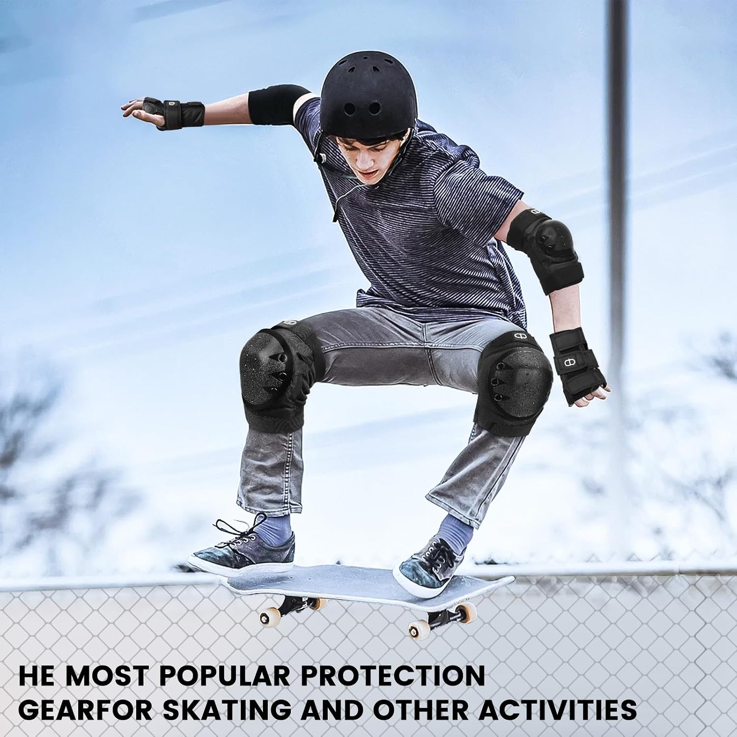 DA - Adult and Child Knee, Elbow, and Wrist Guards, Suitable for Bicycles, ice Skating, Roller Skating, Skateboarding, and Scooters