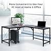 PC Stand for PC Tower Computer CPU Desktop Stand with 4 Lockable Castors Universal Adjustable (Black)