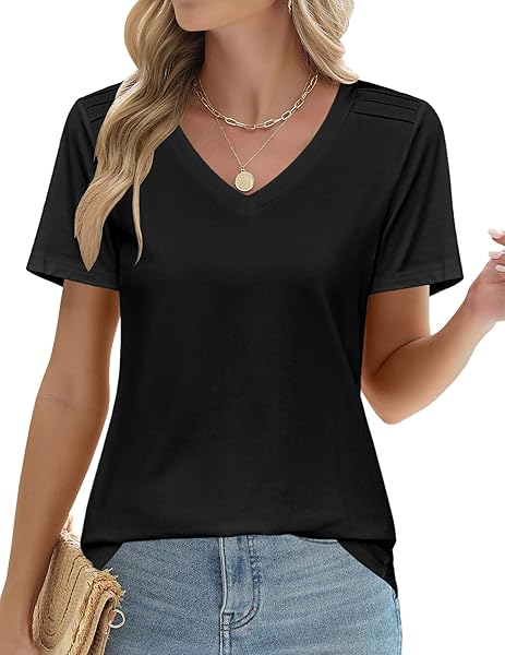 Zeagoo T-Shirts pour Femmes à Manches Courtes Tops Décontractés