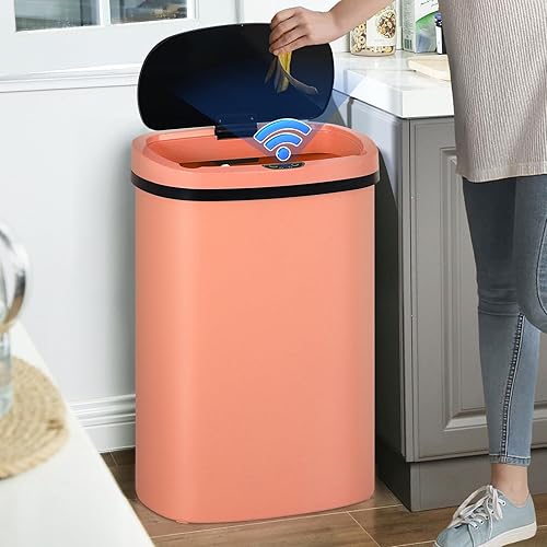 Miniatura 14 de Dkeli Bote de Basura Automático de 13 Galones, Bote de Basura de Cocina de 50 Litros Sin Contacto con Tapa, Contenedor de Residuos Cepillado