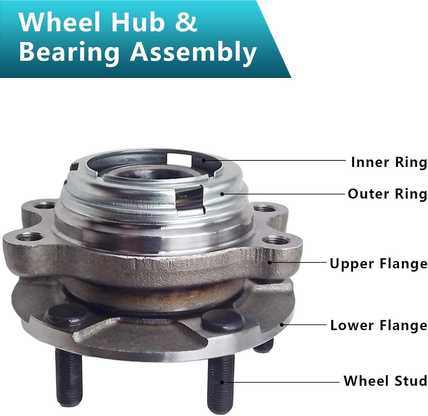 513296 Front Wheel Bearing Hub Assembly for Infiniti JX35 QX60 QX50 2013-2021, Nissan Altima Maxima Murano Pathfinder Quest 2007-2021 (2PCS)