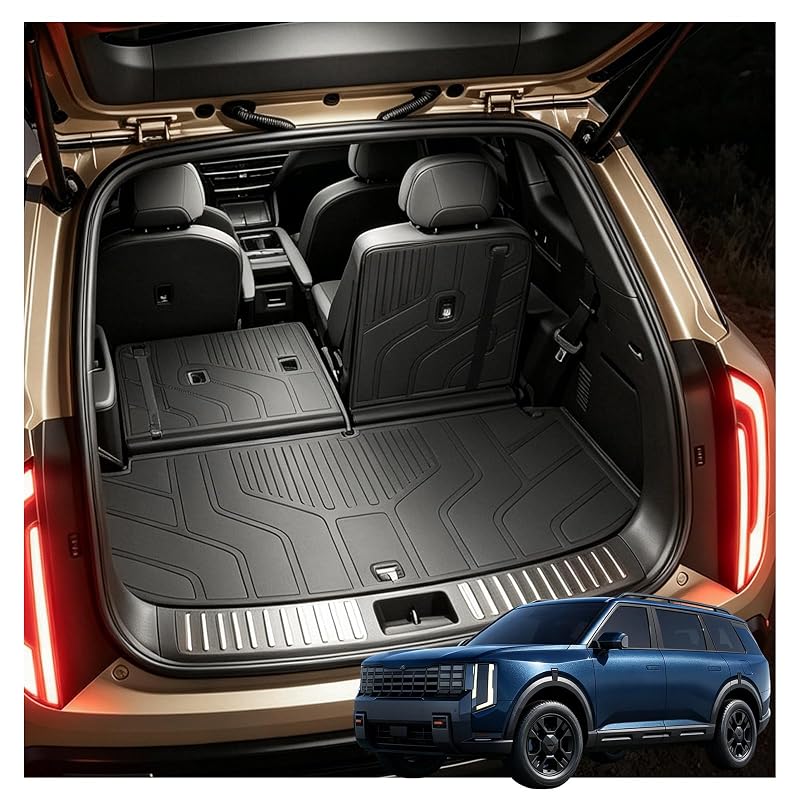 Kit de Tapete para Porta-Malas e Protetores de Encosto em TPE Preto para Kia Telluride 2027