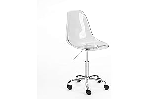Transparent Chair: Acrylic Rolling, 21.25D x 19.68W x 34H Inch