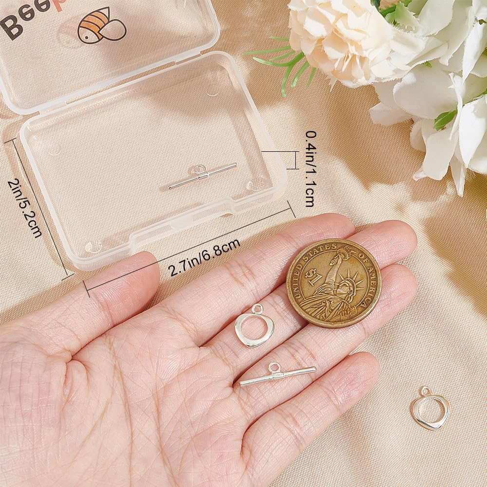 Beebeecraft 1 Box 2 Set Chiusura A Ginocchiera Cuore in Argento Sterling Forma di Amore OT