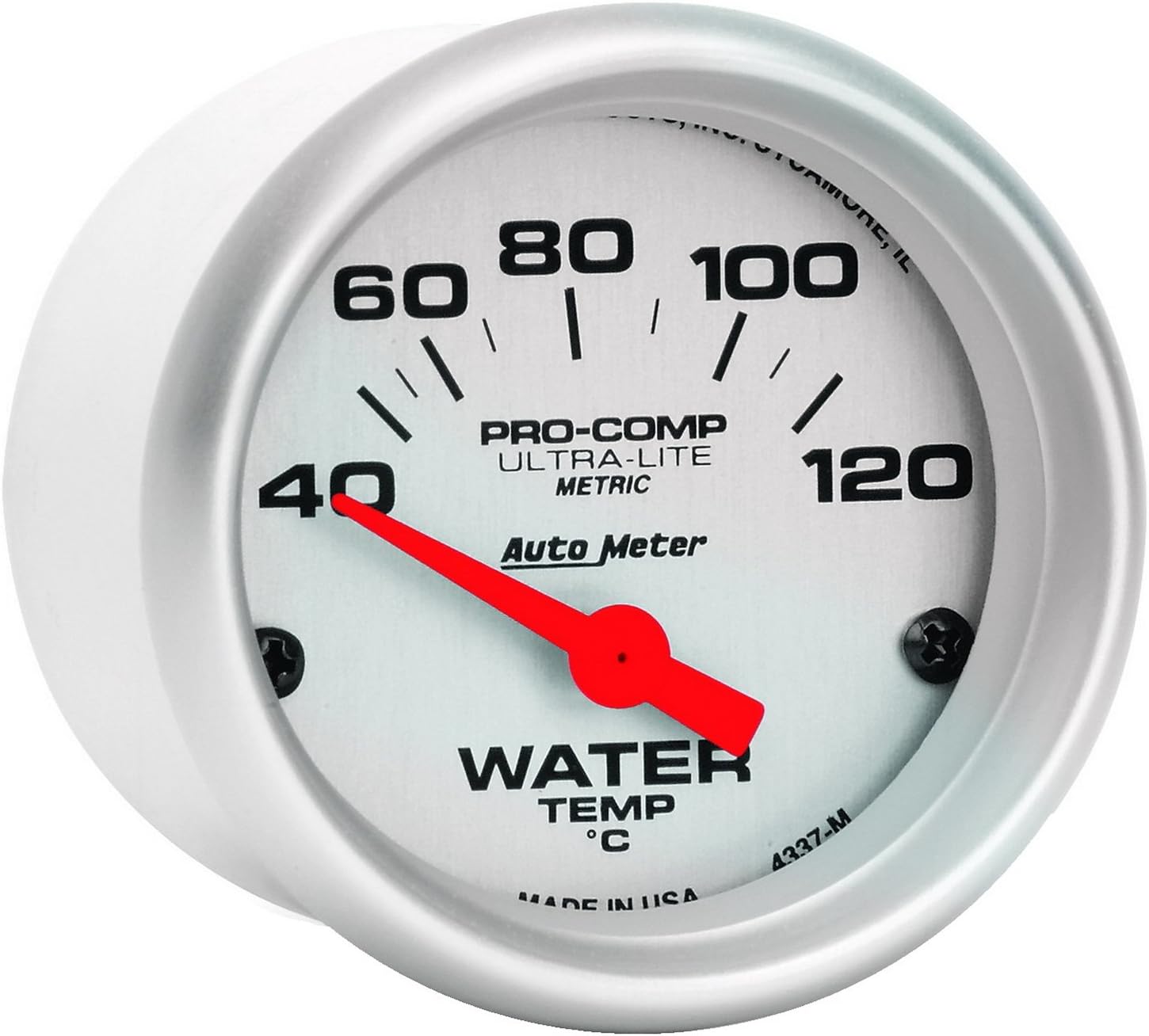 Auto Meter 4337-M Ultra-Lite Electric Water Temperature Gauge 2.3125 in.