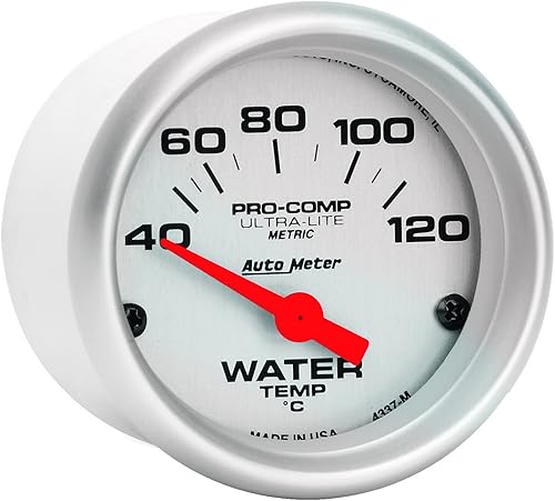 Auto Meter Medidor eléctrico de temperatura del agua 4337-M Ultra-Lite de 2.3125 pulgadas.