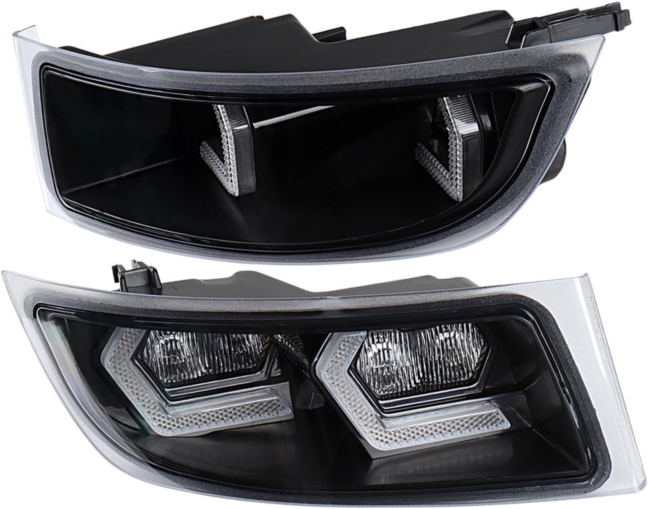 Astra Depot Left Right LED White Daytime Running Fog Lights with Sequential Amber Turn Signal Lamps Replacement for 2003-2009 Lexus GX470