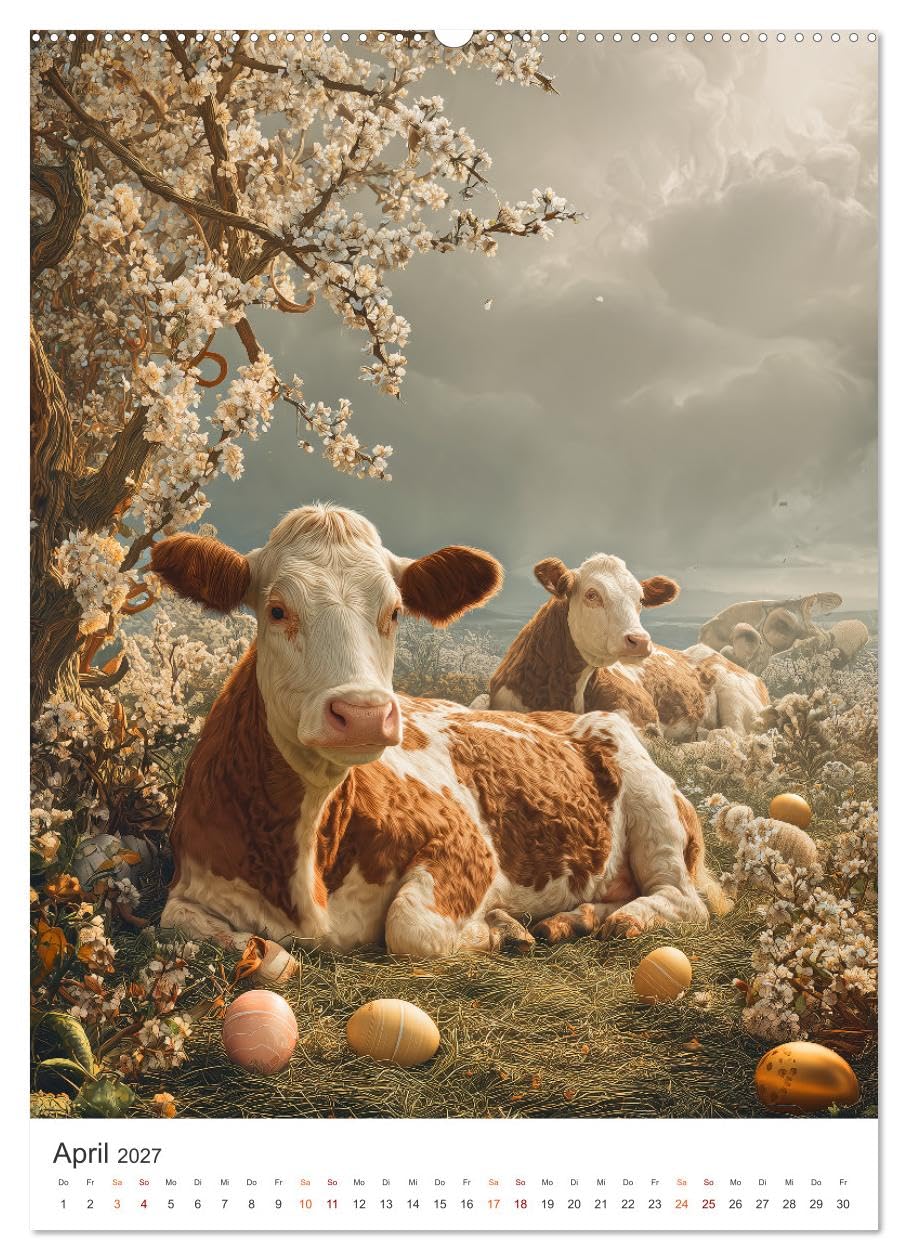 Die Liebe zur Kuh (hochwertiger Premium Wandkalender 2027 DIN A2 hoch), Kunstdruck in Hochglanz: Kühe, wie man sie noch nie gesehen hat: majestätisch, ... die staunen lassen. (CALVENDO Tiere)