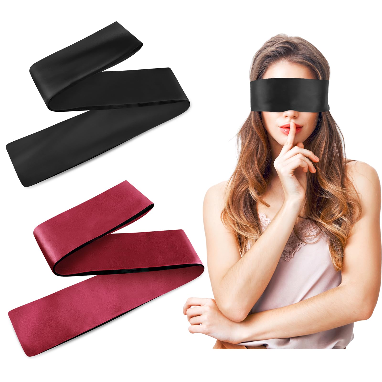Lot De 2 Masques En Satin Doux Et Réglables Pour Les Yeux
