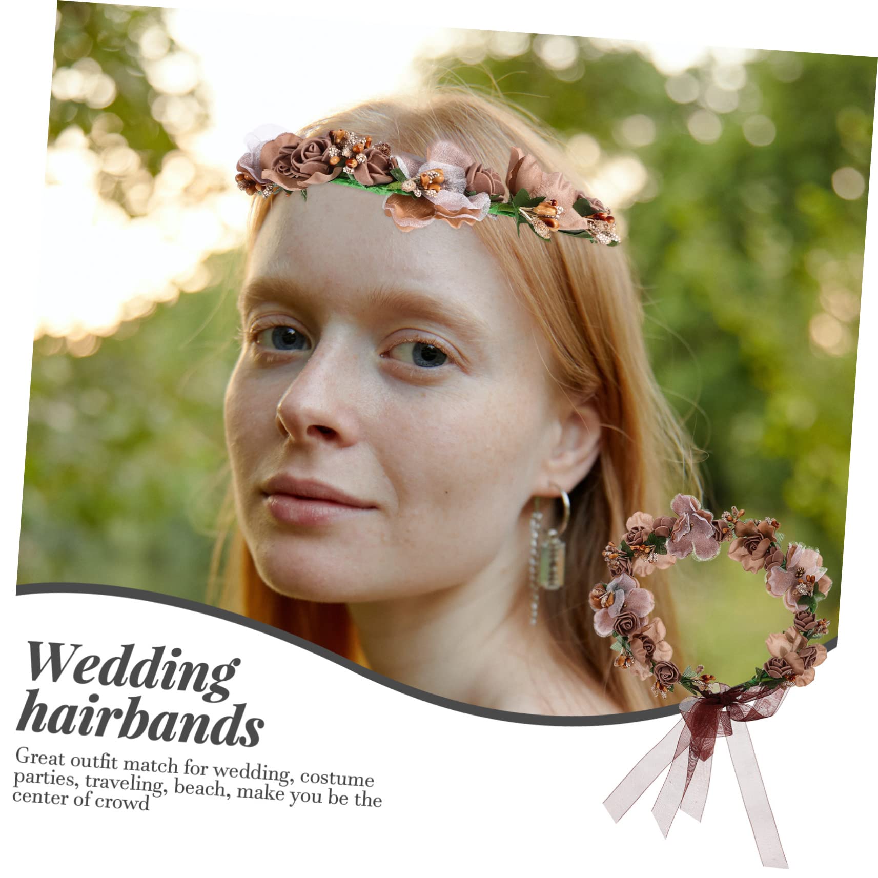 Didiseaon 5piezas Diadema Nupcial Floral Para Bodas Accesorio De Cabello Flores Artificiales Tocado Elegante y Fotografía Para Celebraciones y