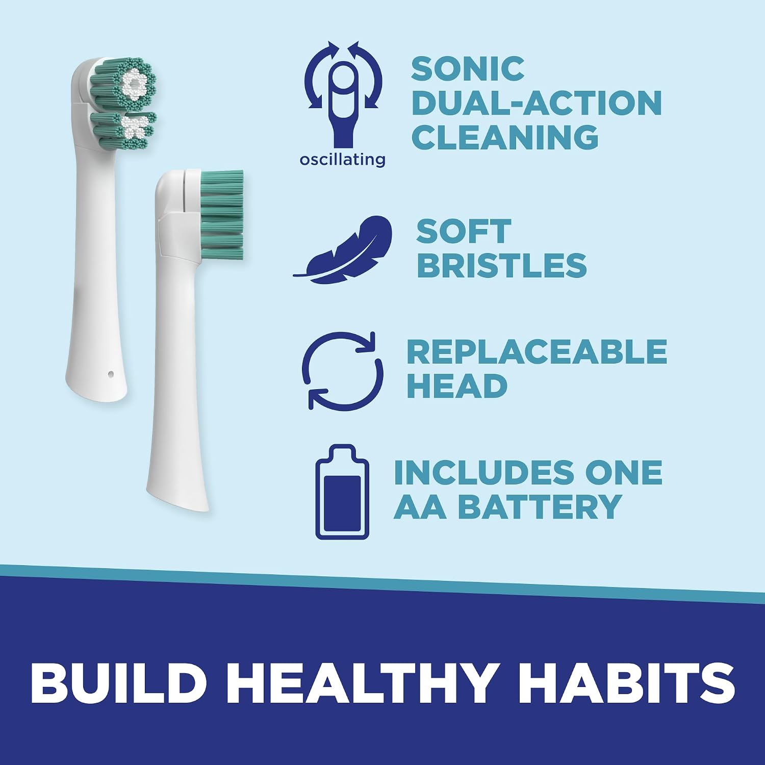 Replacement Brush Heads for Kids Electric Toothbrush, 2 Pack