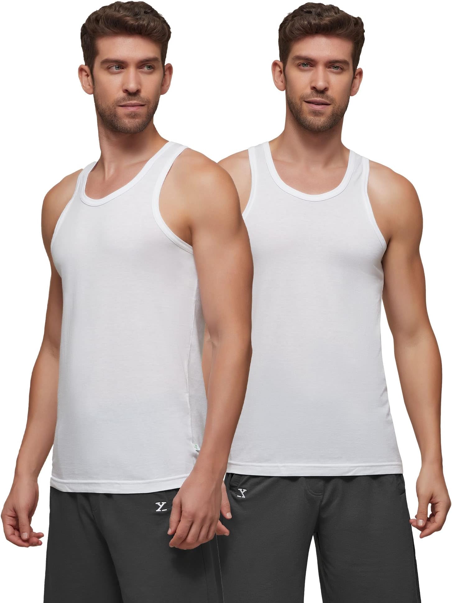 XYXXMen's Ace Premium Cotton Modal Round Neck Vest (Pack of 2)