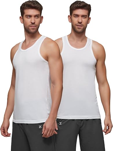 XYXX Men's Cotton Modal Round Neck Vest | Antimicrobial, Breathable, Soft &amp; Comfortable Man's Inner, Ultralight Baniyan fo...