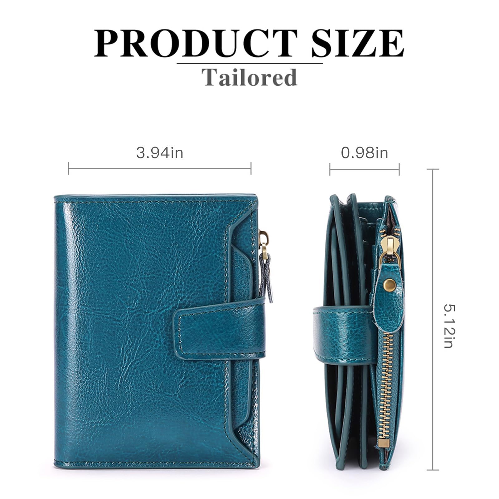FALAN MULE Small Wallet for Women Leather Bifold Compact RFID Blocking Small Womens Wallet Purse