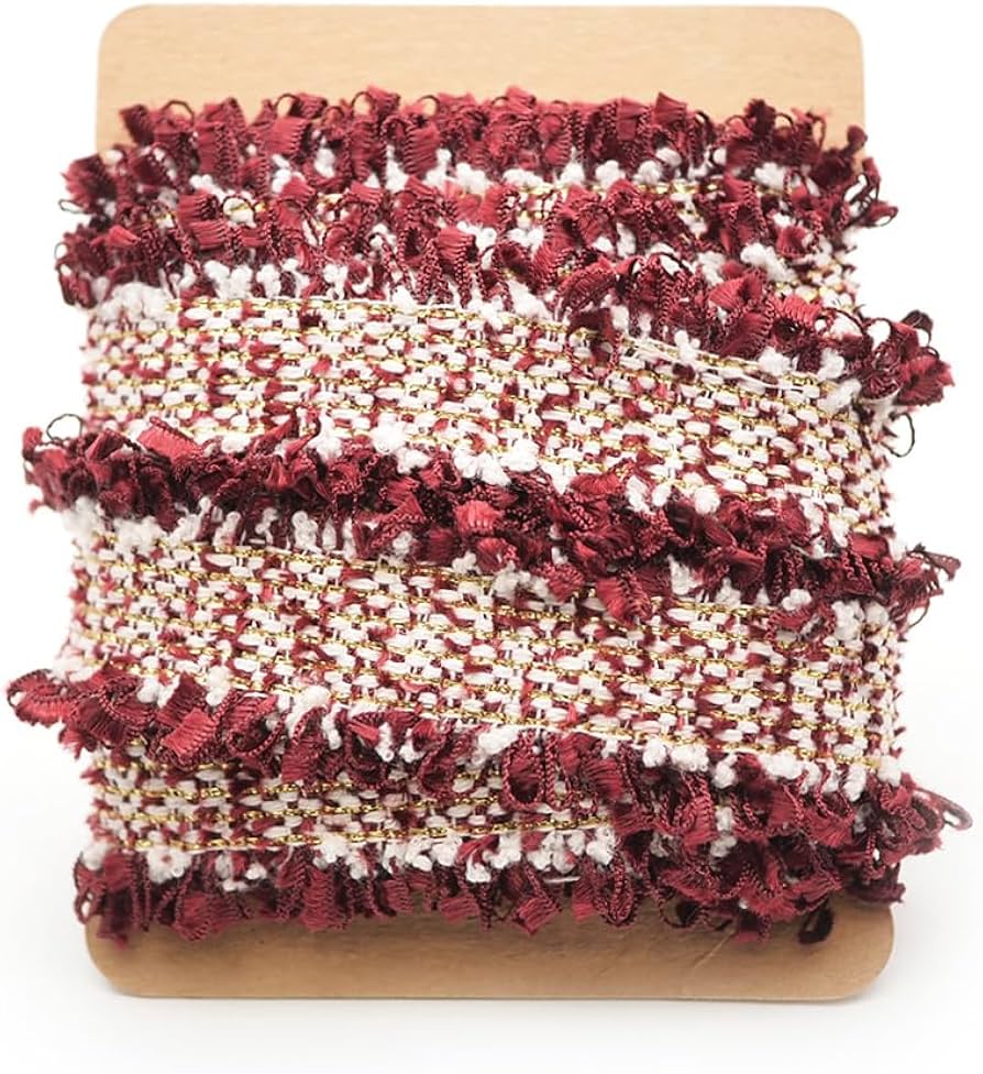 Amazon.com: CRAFTMEMORE Luxury Tweed Lace Trim Ribbon Fabric