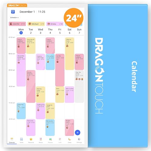 Dragon Touch 24 inch Digital Calendar Chore Chart – Interactive