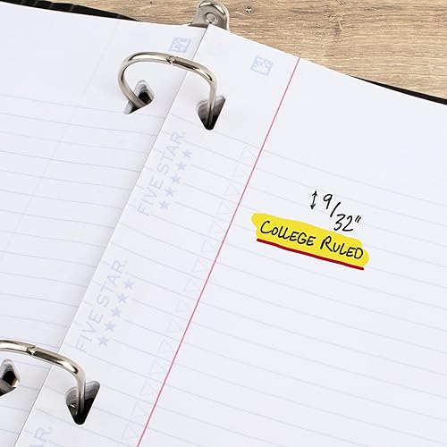 Miniatura 6 de Five Star Papel de hojas sueltas + aplicación de estudio, papel de cuaderno de relleno con rayas universitarias, reforzado, combate el sangrado
