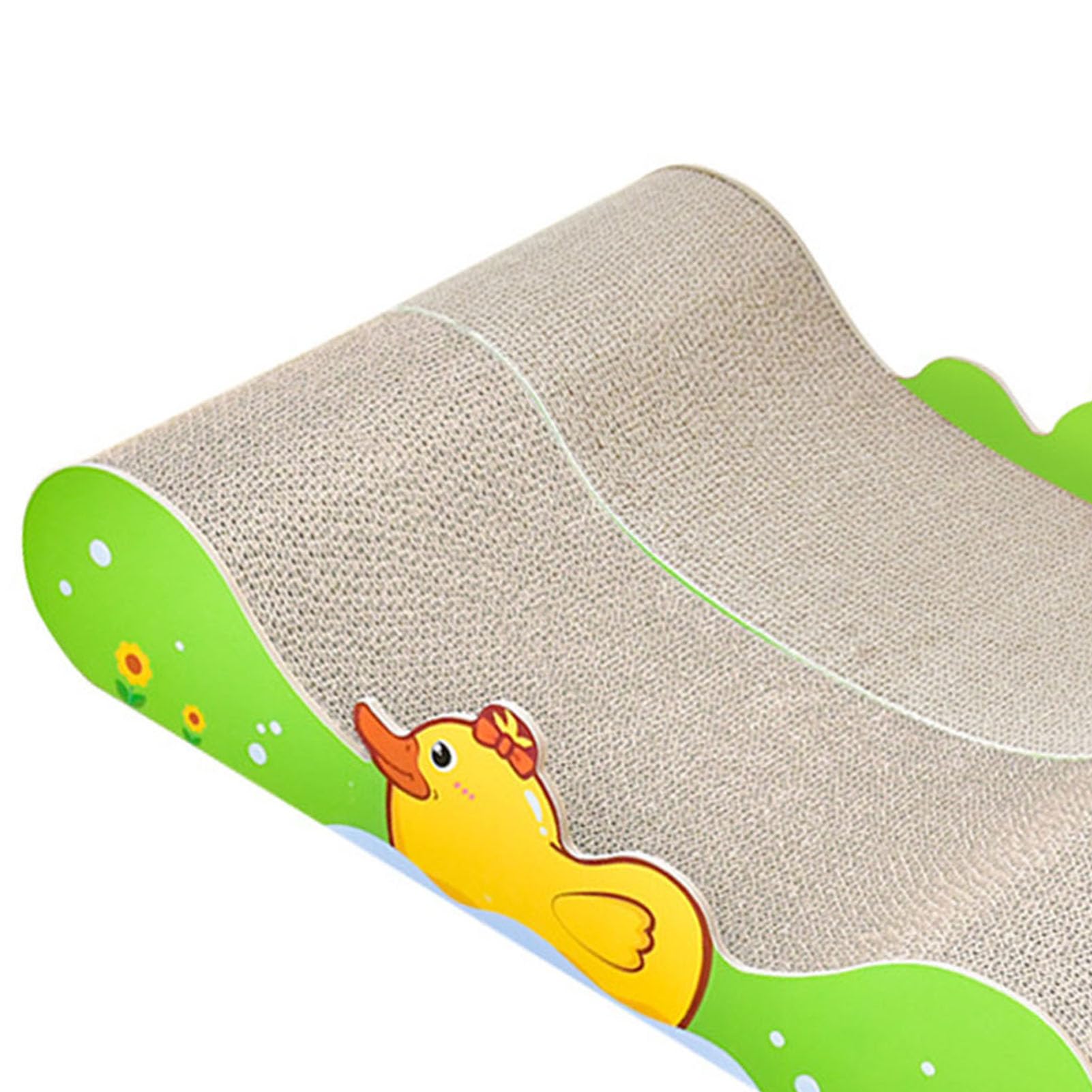 Cama-sofá rascador para Gatos, Cama para Gatos de Papel Corrugado Resistente a los arañazos con diseño de Pato Adorable y Base de Tablero de Densidad cómoda, sofá rascador de