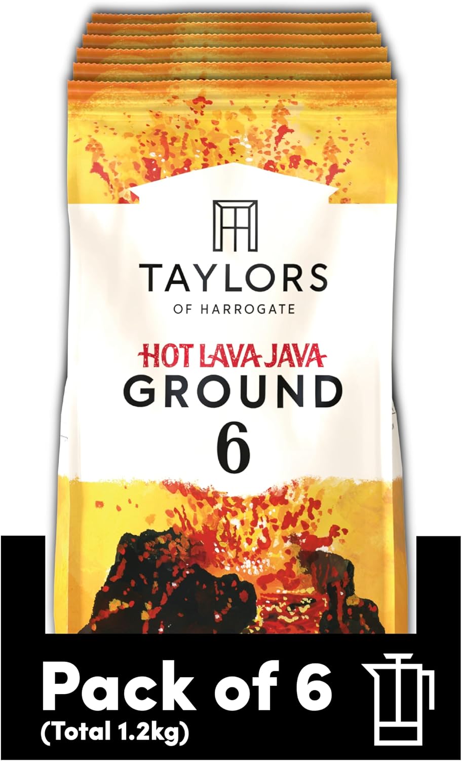 Taylors of Harrogate Hot Lava Java Ground Coffee 200 g (6-Pack) | 6 ...