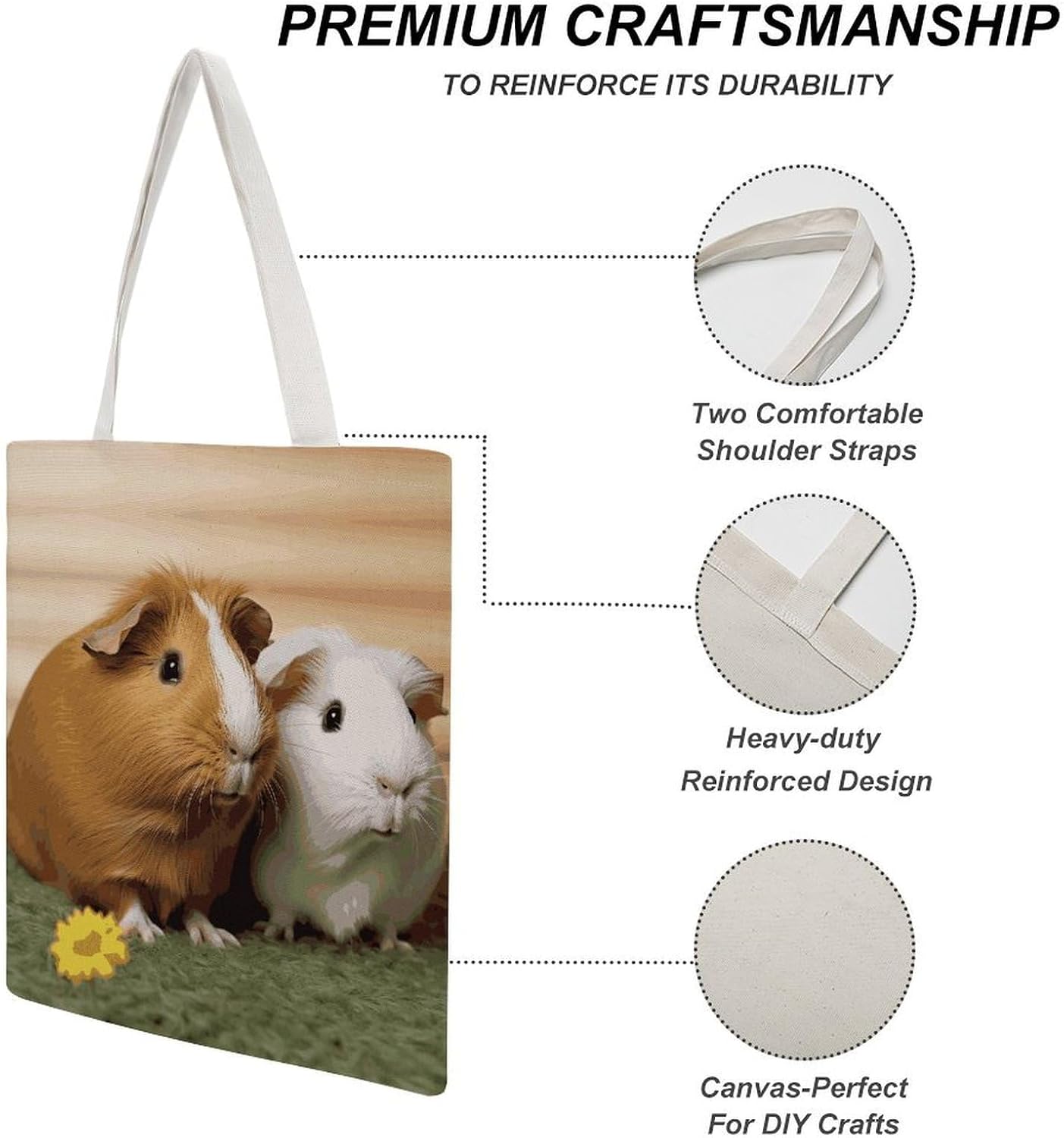 Smiling Canvas Tote Bag Reusable Grocery Bag image 5