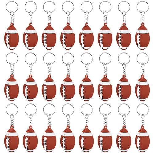 CiciBear 24 Pack Football Keychains Party Decoration for Birthday,Gender Reveal,Thursday