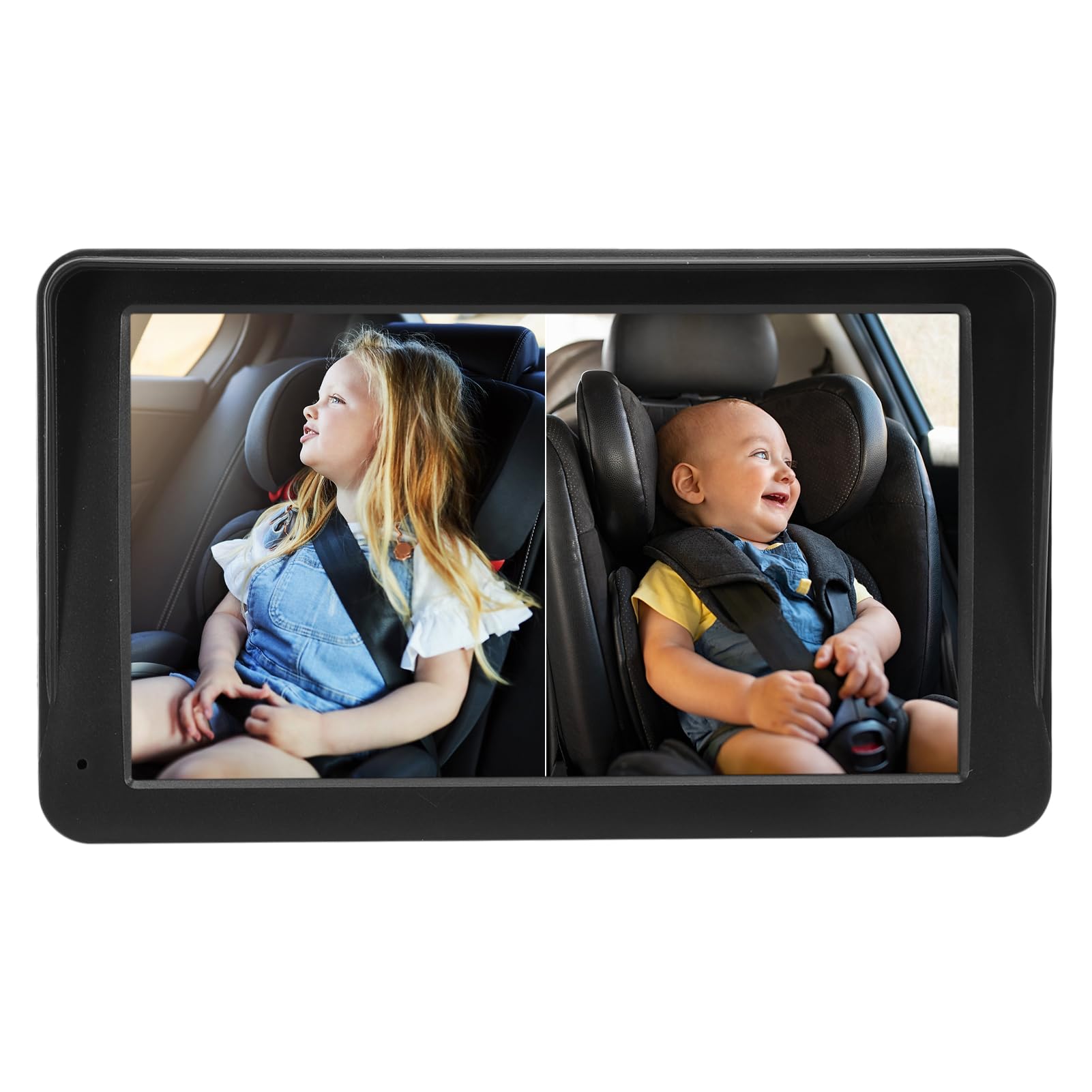 PolyGen Monitor per Auto per Bambini con Fotocamera, Doppia Fotocamera 1080P e Schermo IPS da 7 Pollici con Visione Notturna IR Aggiornata, Telecamera per Seggiolino Auto per