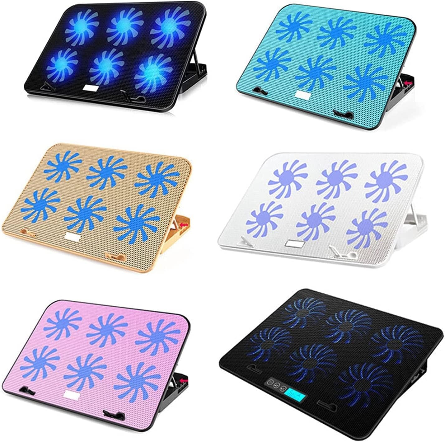 ノートパソコン 冷却 ノートクーラー ノートパソコンクーラー ノートPCクーラー 6 ファン ゲーム用ラップトップ クーラー ノート