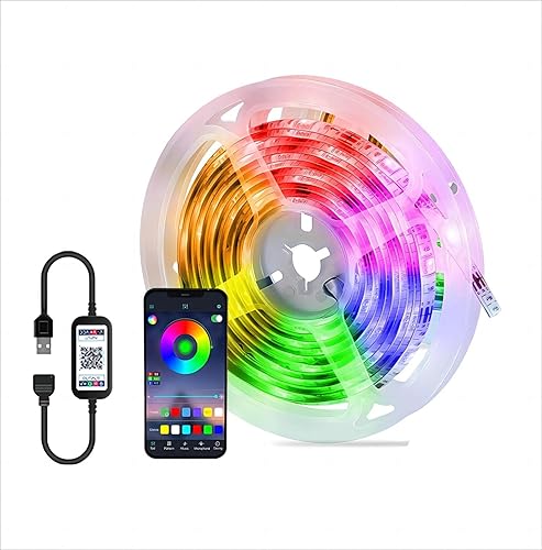 DUBOXX Tira de luces LED decoración de techo luces LED para dormitorio tira de luces LED 5050 RGB de 5 V luz de reconocimiento de ritmo decoración