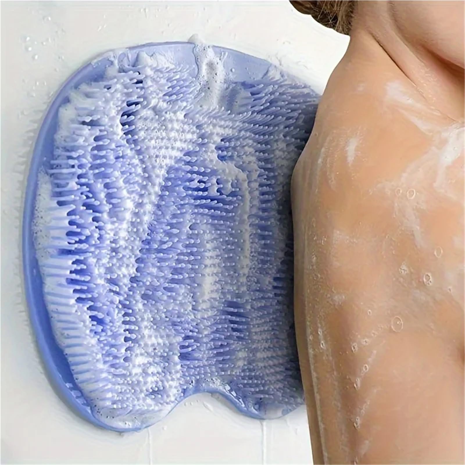 2 uds Cepillo de baño Almohadilla Exfoliante Almohadilla de Masaje de pies de Ducha Cepillo de Ventosa for Limpiar la Parte Trasera del pie Cepillo de Lavado Cuerpo de baño para Baño(Gray)