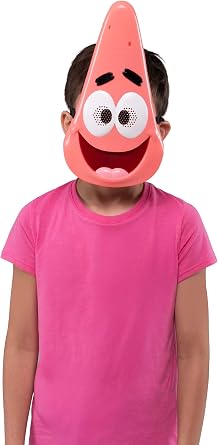 Patrick Star Kids Costume Mask with Elastic Strap and Foam Padding for Halloween and Dress Up