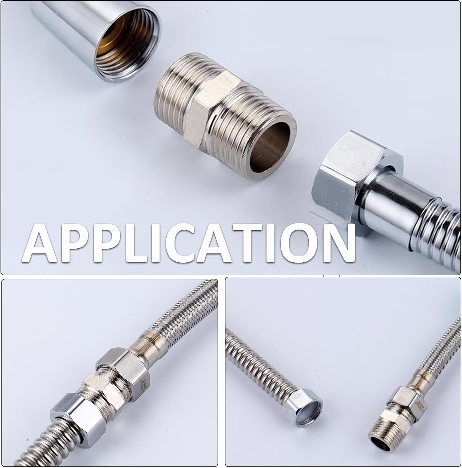 2PCS 304 Stainless Steel Nipple 3/4" Male to 1/2" Male NPT Pipe Fitting, Male Pipes Adapter Fittings Heavy Equal Nipples