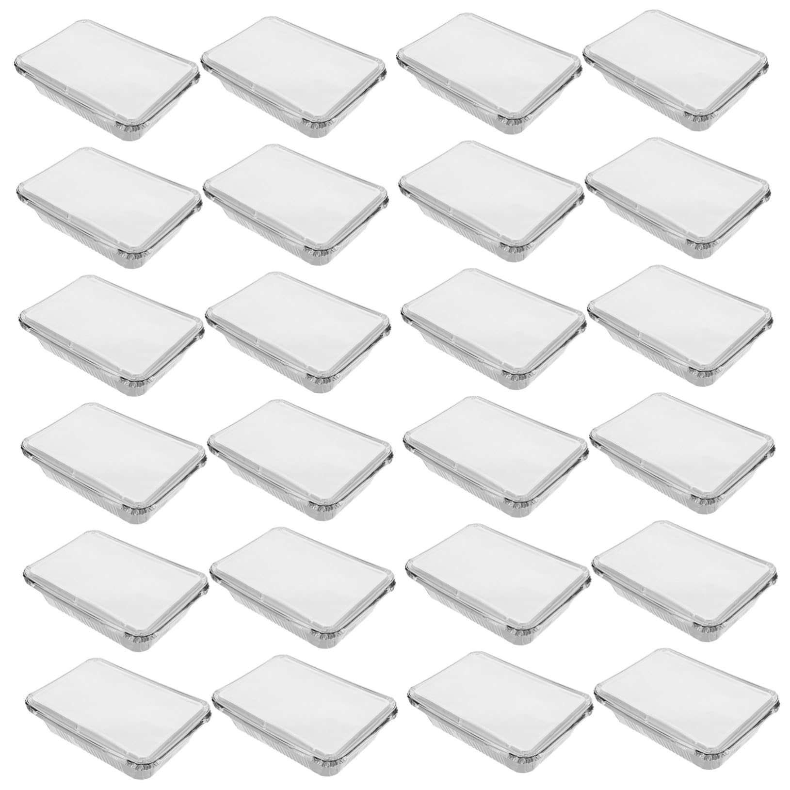 Recipientes de aluminio desechables con tapa Mikikit bandejas rectangulares comida para llevar