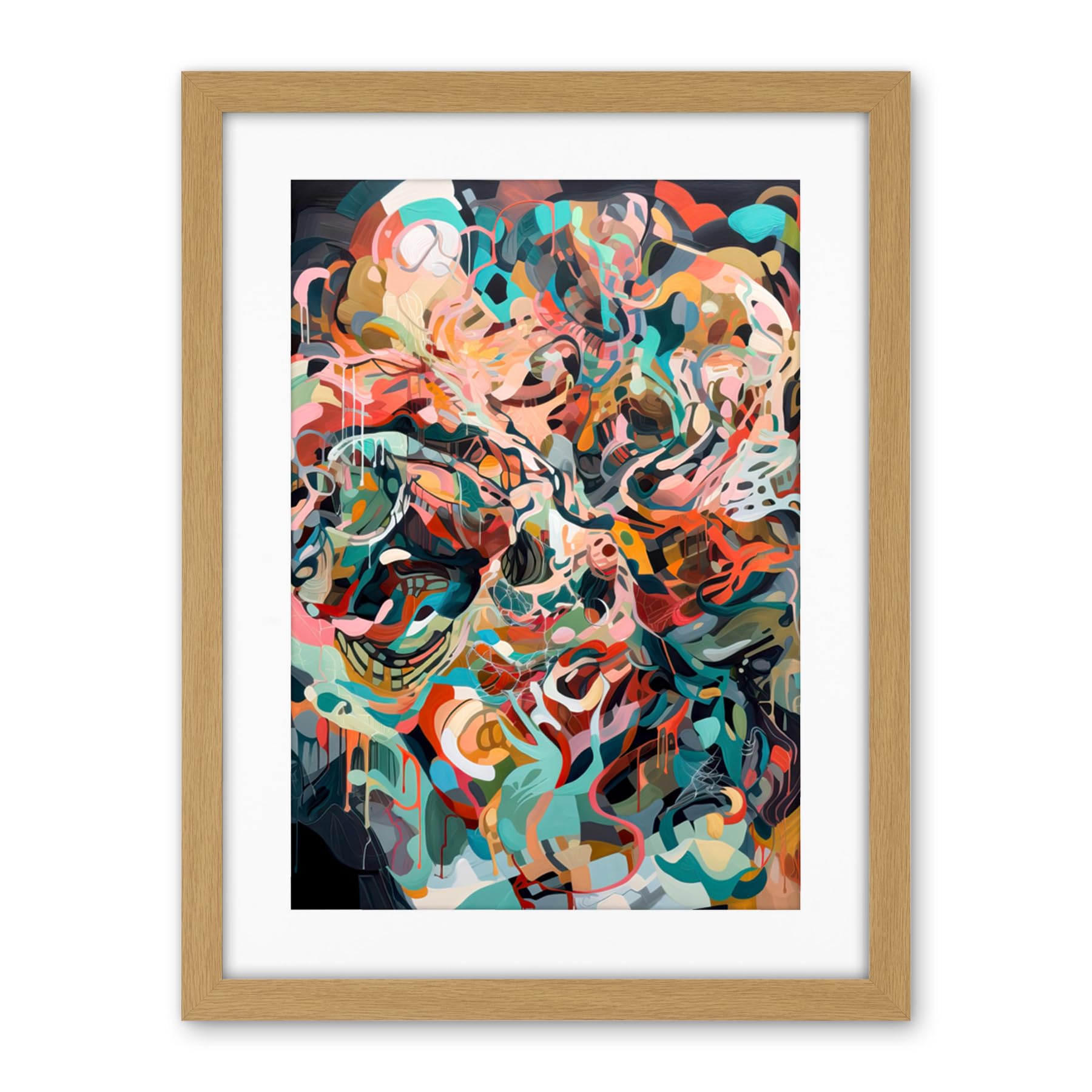 Artery8 Henri Matisse Inspired Abstract Organic Shapes Artwork Framed Wall Art Print 18X24 Inch