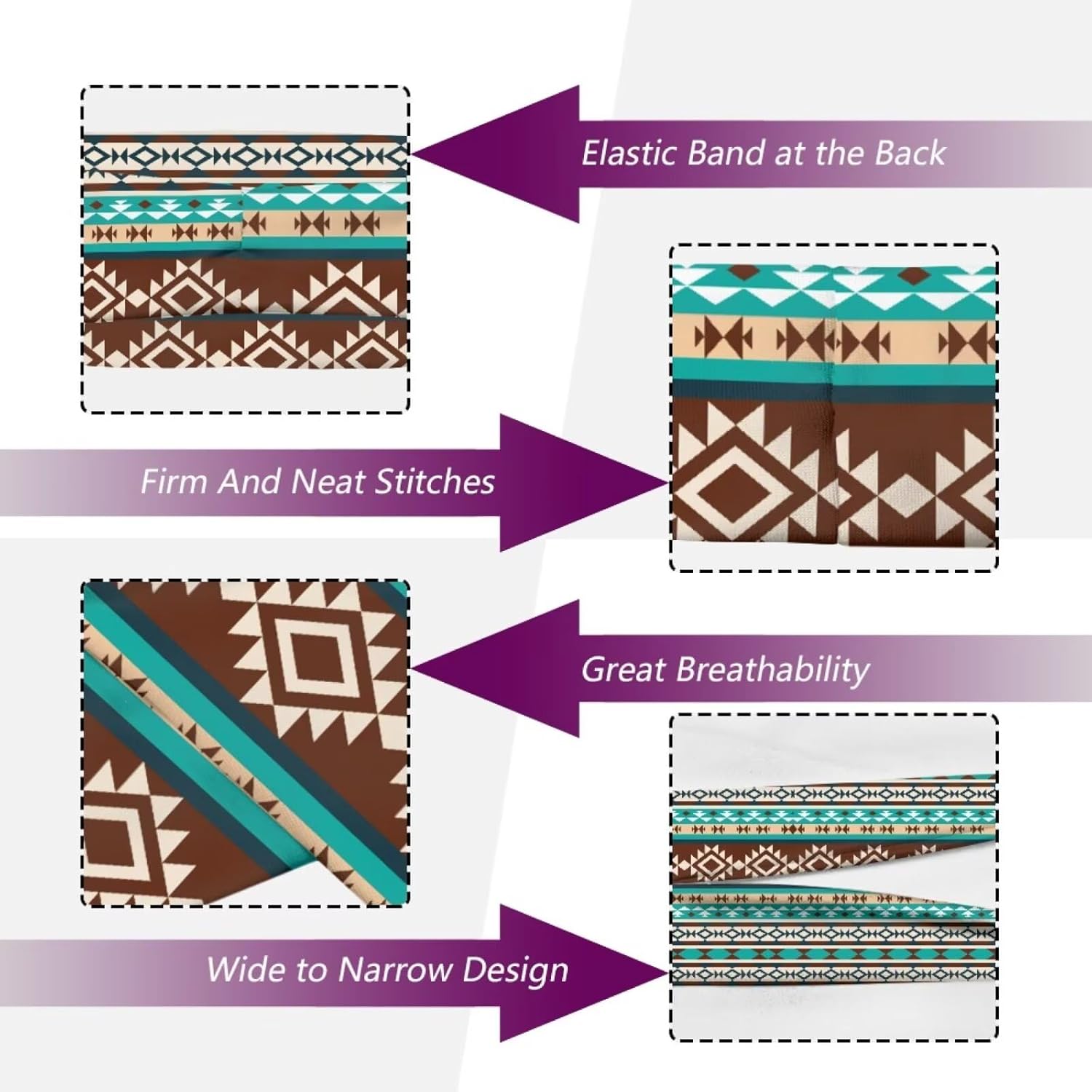 Forchrinse Sunflower with Text Print 6Pieces Sport Sweatband Headband for Soft Elasitc Headband Hair Bands Unisex Outdoor Sport Headbands