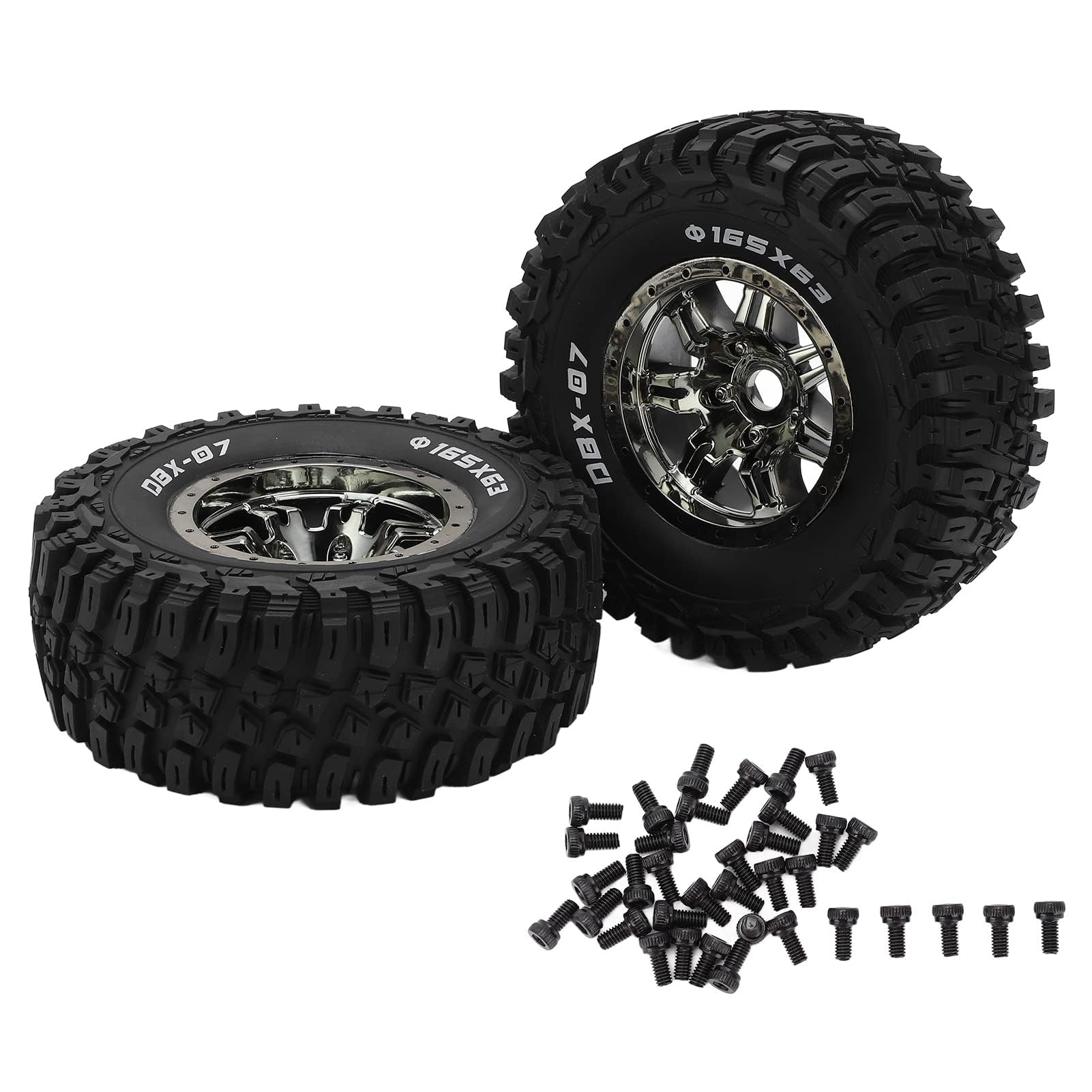 VGEBY 2 sztuki gumowych opon, RC koło samochodowe opony do ZD Racing 1/7 DBX?07 RC części do ulepszenia samochodu (tytan) model akcesoria samochodowe model zabawka