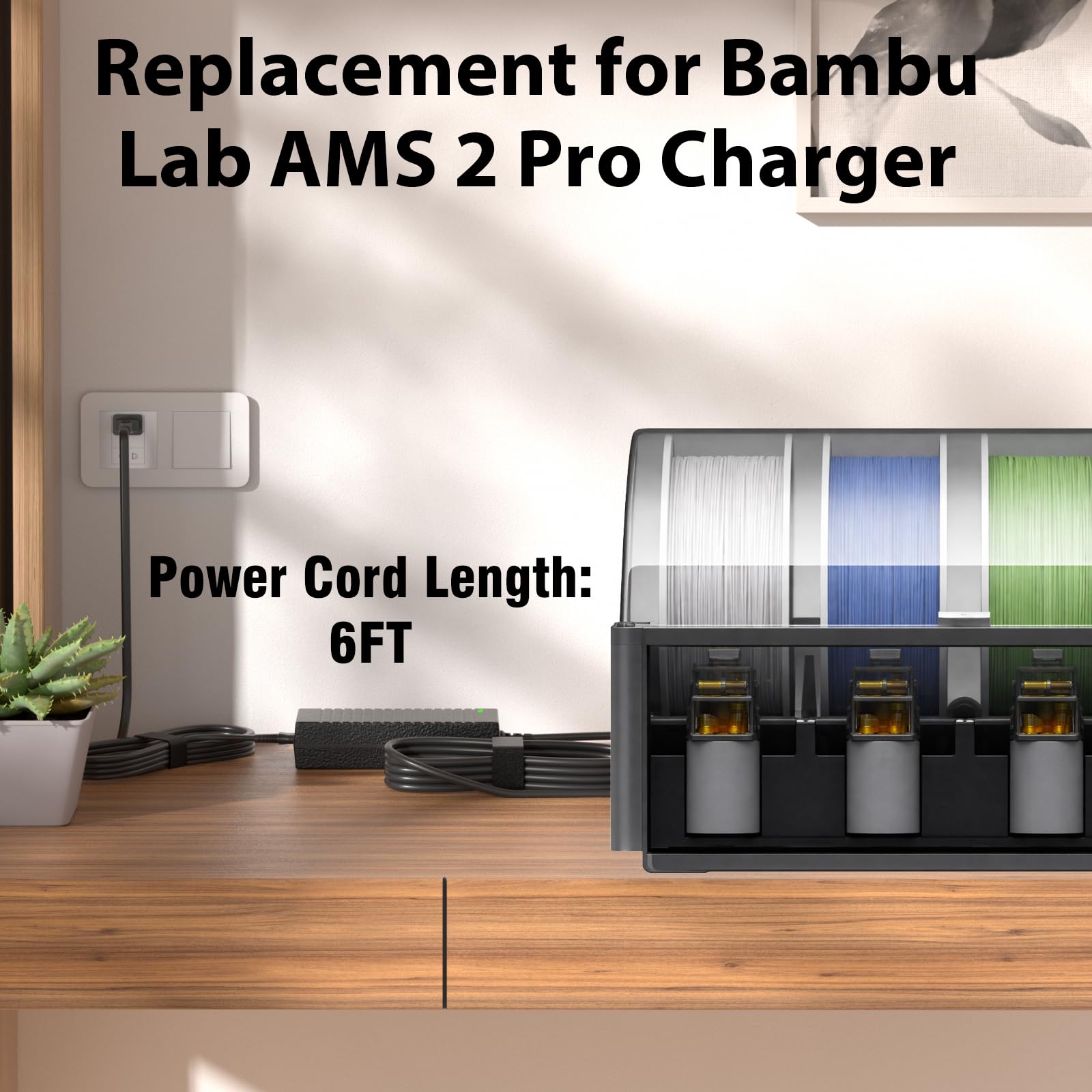 Cargador de 24 V para cargador de laboratorio Bambu compatible con Bambu Lab AMS 2 Pro, sistema de material automático de repuesto para Honor ADS-96HLA-19-1 24096E 96W cable de fuente de alimentación
