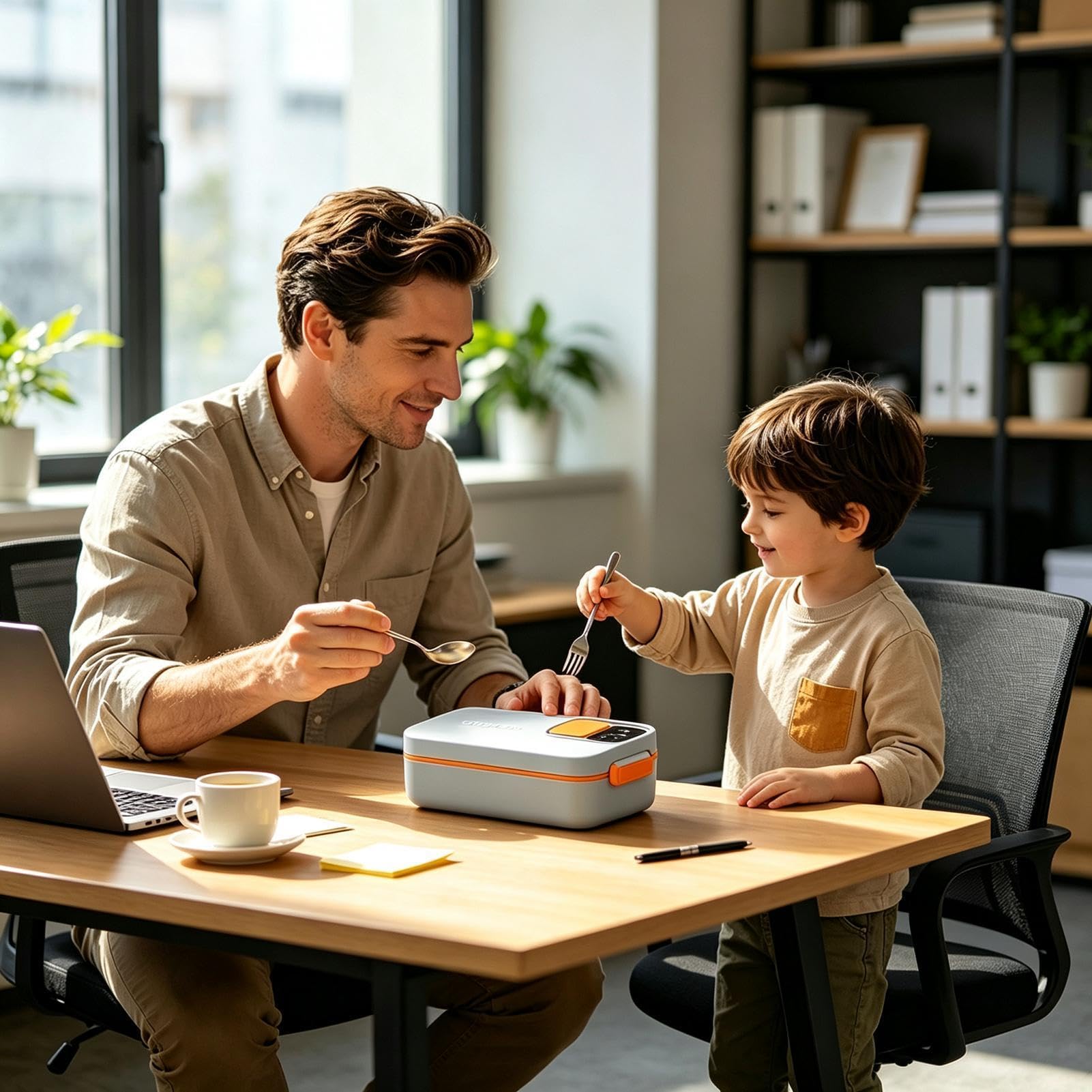 Eléctrica Inalámbrica Contenedor Calienta Comidas Recargable USB Con 4