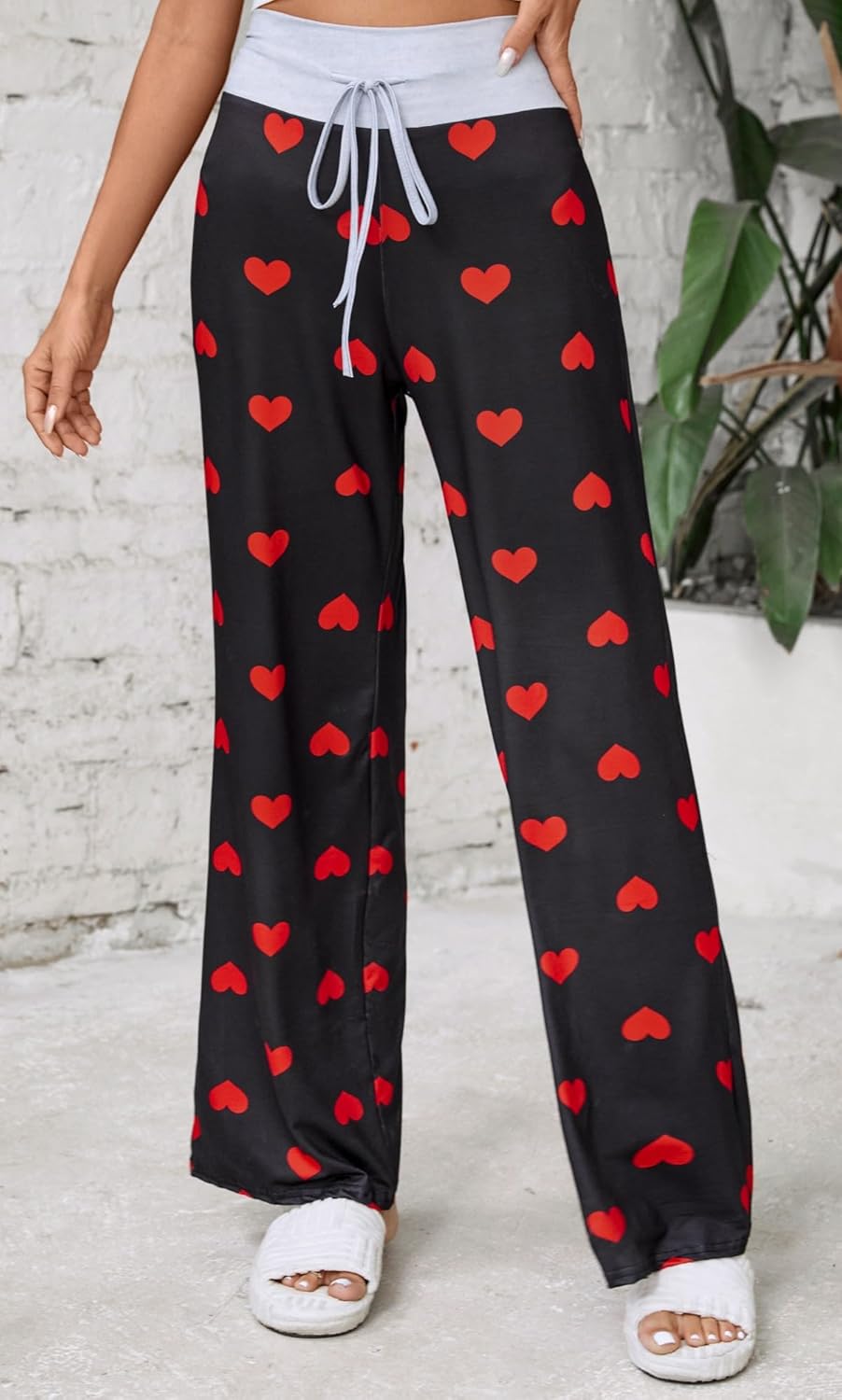 X-Image Women's Comfy Pajamas Drawstring Stretch Floral Print Long Wide Leg Lounge Pants - Image 3